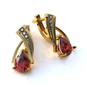 Rubi Drop gold earrings