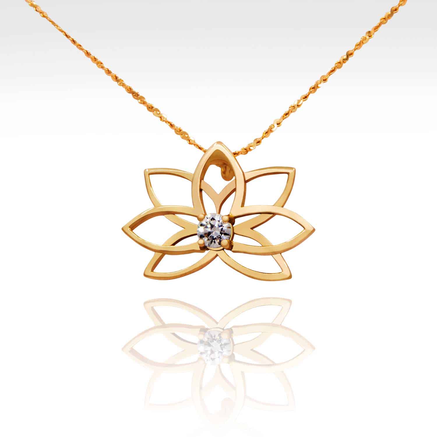 Lotus Flower Gold Necklace | AnamKarat Fine Jewelry