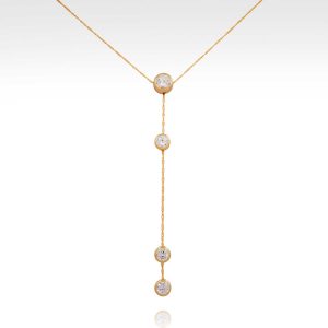 Crystal Cascade gold necklace