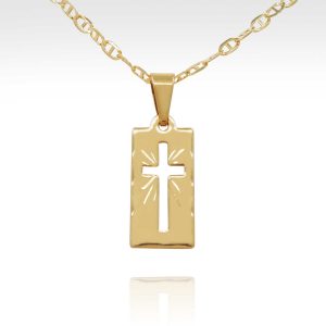 Faith cross gold necklace