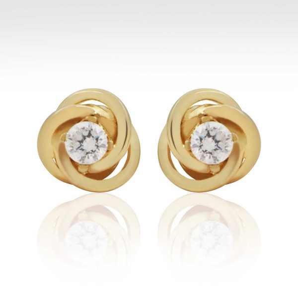 Golden Rose Knot Women Earrings