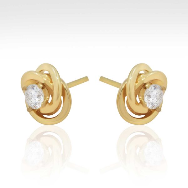 Golden Rose Knot Women Earrings