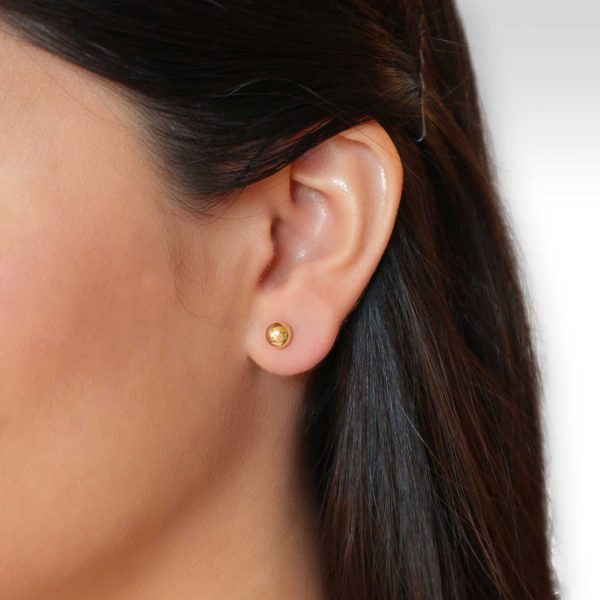 Gold Ball Stud Women Earrings