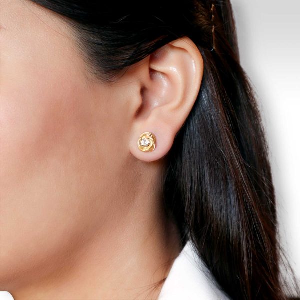 Golden Rose Knot Women Earrings