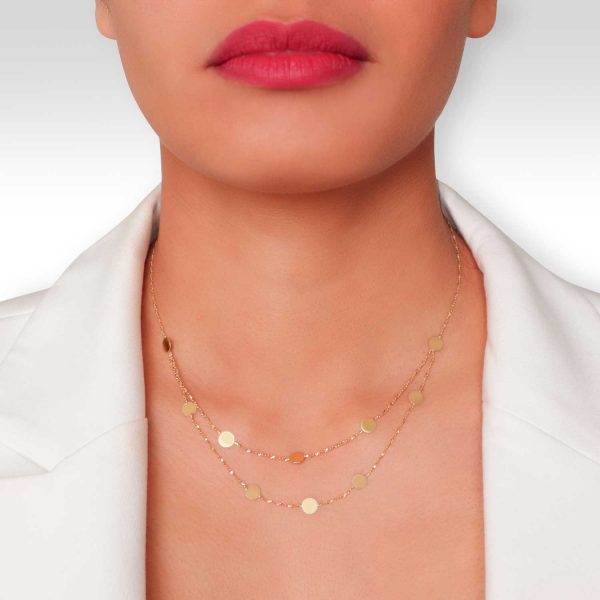 Double Dot gold necklace