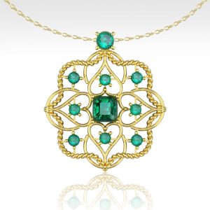 Emerald Heart-Shaped Medallion