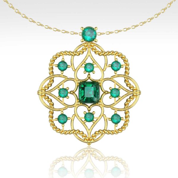 Emerald Heart-Shaped Medallion