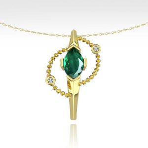 Marquise Emerald Diamond Necklace