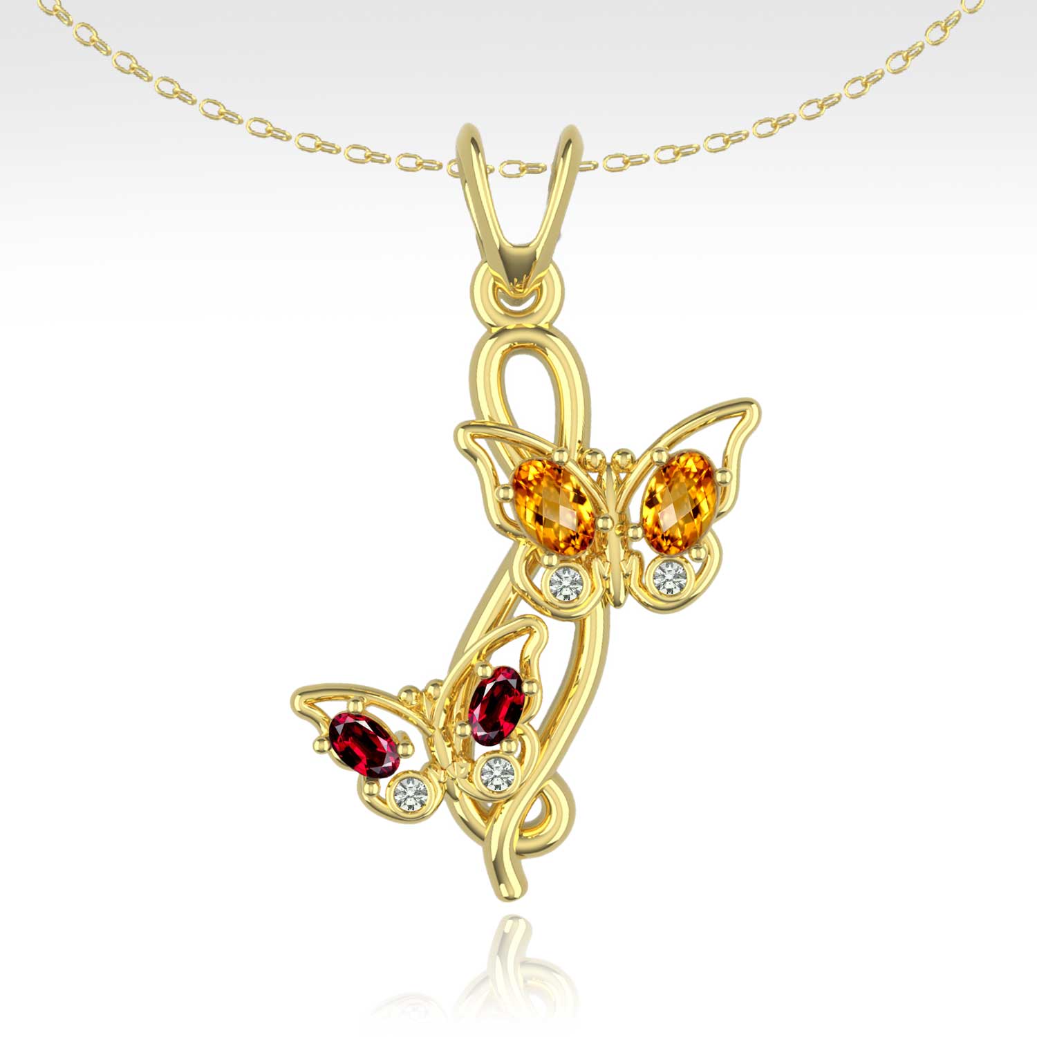 Gold Butterfly Necklace | Natural Diamonds | AnamKarat
