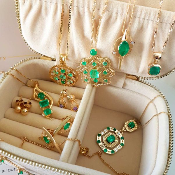 Emerald Diamond Octagon Necklace